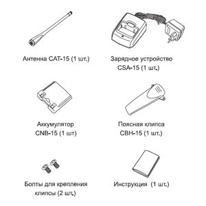 Комплектация рации Roger KP-15